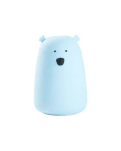 Lampada da Notte Orsetto - Azzurro - Morbido Silicone - 16x10.7 cm