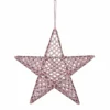 Lampada Stella Macramè 50 x 50 cm - Rosa Antico - Cotone e Metallo