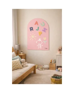 Lavagna Magnetica da Parete MagneKids™ - Arco - 95x60 cm - Rosa Antico - Installazione Facile Senza Fori