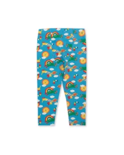 Leggins - Blu - Rainbow - con Vita Elasticizzata - Jersey di Cotone Bio