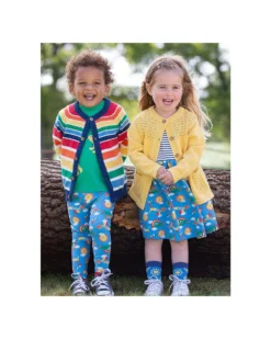 Leggins - Blu - Rainbow - con Vita Elasticizzata - Jersey di Cotone Bio