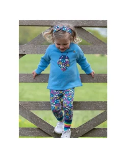 Leggins - Floreale - con Vita Elasticizzata - Jersey di Cotone Bio