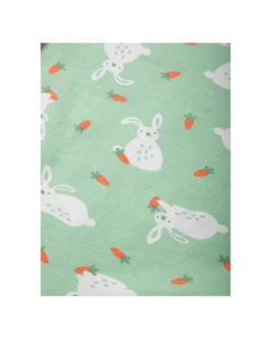 Leggins - Verde Chiaro - Stampa Coniglietti - con Vita Elasticizzata - Cotone Bio