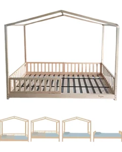 Letto Montessori Evolutivo Evi 4 in 1 - 200x90 cm - Tutto incluso - dalla Nascita a 99 anni