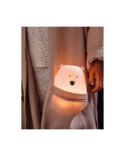 Luce da Notte Orsetto in Morbido Silicone - Rosa - Con Telecomando