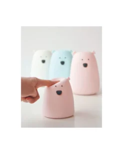 Luce da Notte Portatile Orsetto In Morbido Silicone - Rosa - 10x8.6 cm