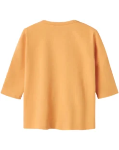 Maglia a Maniche Lunghe con Stampa Frontale - Arancione - Cotone Biologico