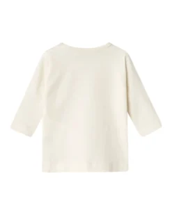 Maglia a Maniche Lunghe con Stampa Frontale 'Sweet' - Crema - Cotone Biologico e Trattamento Eco