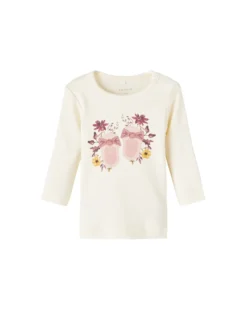 Maglia Manica Lunga con Stampa - Buttercream - Cotone Bio