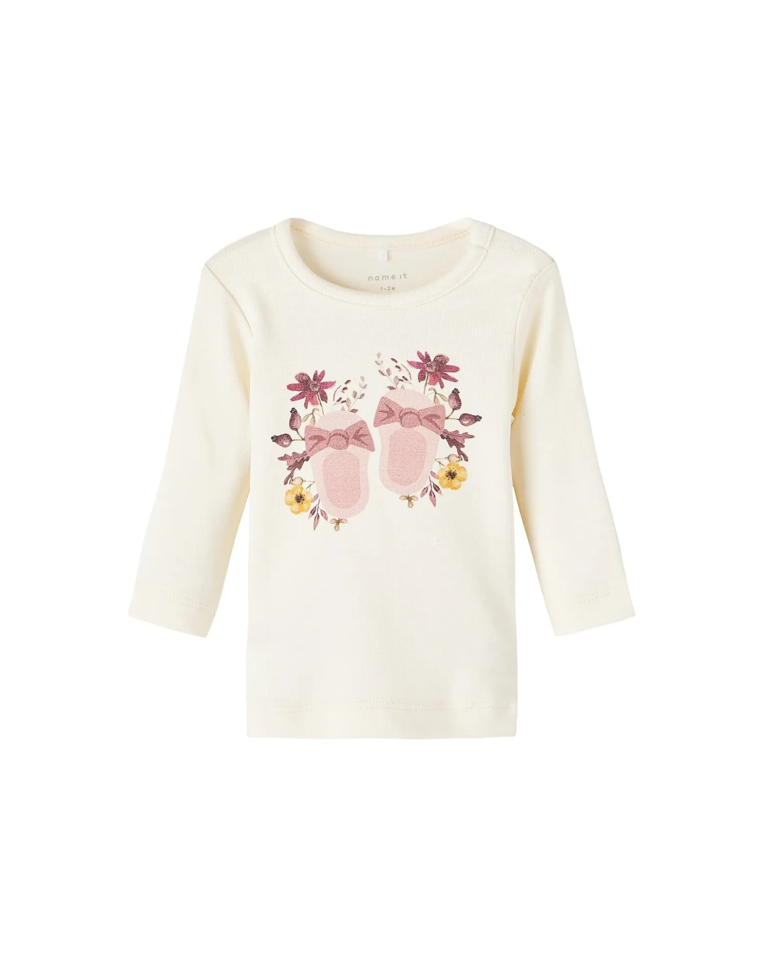 Maglia Manica Lunga con Stampa - Buttercream - Cotone Bio