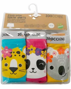 Mutandine Pantaloncino Bimba - Flower Power - Pacco da 3 - 100% Cotone Bio