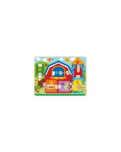 Pannello Multiattività in Legno - Chiavistelli - 40 x 30 x 3,5 cm - 3+ Anni