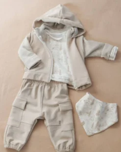 Pantaloni Worker con Tasche - Beige - con Bambù Naturale