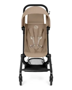 Passeggino Agis - Almond Beige - Telaio Nero - dai 6 mesi ai 4 anni - Compatibile con il Bagaglio a Mano