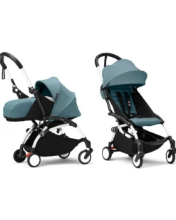 Passeggino Duo YOYO3 Aqua - Telaio Bianco - Seduta e Kit Neonato 0+