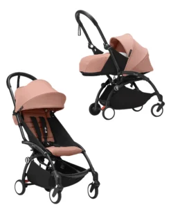 Passeggino Duo YOYO3 Ginger - Telaio Nero - Seduta 6+ e Kit Neonati 0+