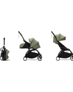 Passeggino Duo YOYO3 Oliva - Telaio Nero - Seduta 6+ e Kit Neonati 0+
