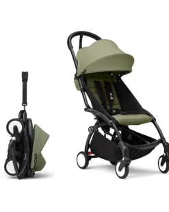 Passeggino Duo YOYO3 Oliva - Telaio Nero - Seduta 6+ e Kit Neonati 0+