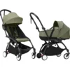 Passeggino Duo YOYO3 Oliva - Telaio Nero + Navicella 0+ e Seduta 6+