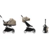 Passeggino Duo YOYO3 Taupe - Telaio Bianco + Navicella 0+ e Seduta 6+