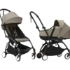 Passeggino Duo YOYO3 Taupe - Telaio Nero + Navicella 0+ e Seduta 6+