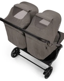 Passeggino Gemellare Trvl Dubl - Caviar - Compatto, Leggero e Doppio