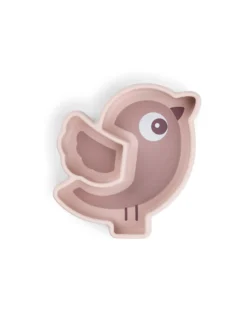 Piatto a Scomparti - Silicone Alimentare - Stick&Stay - Birdee - Cipria