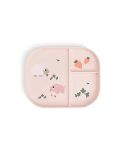 Piatto con Scomparti Tiny Farm - Cipria - 100% PP Alimentare