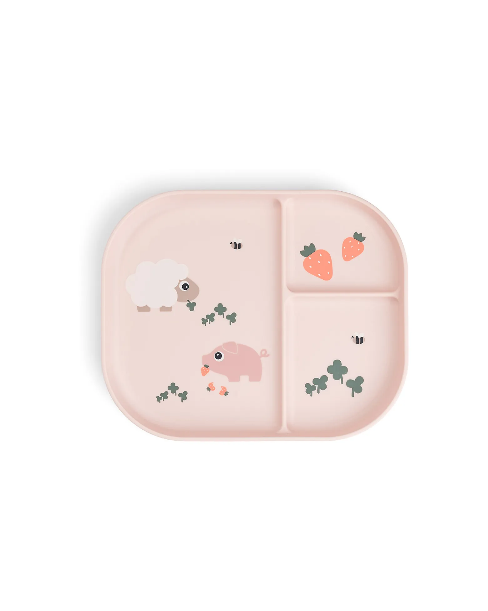 Piatto con Scomparti Tiny Farm - Cipria - 100% PP Alimentare