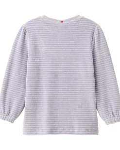 Pigiama a Righe con Polsini - Bianco e Grigio - Cotone GOTS