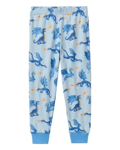 Pigiama Lungo Draghi - Azzurro - Cotone GOTS