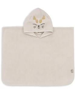 Poncho da Bagno in Spugna - Charlie il Gatto - Sabbia - 65x62 cm