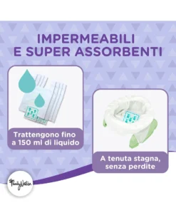 Ricambi Universali per Vasino da Viaggio - 36 Pezzi - Superassorbenti e Antiodore