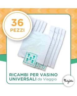Ricambi Universali per Vasino da Viaggio - 36 Pezzi - Superassorbenti e Antiodore