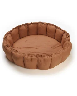 Sacco Portagiochi Bloom - Tappeto Gioco Imbottito e Baby Nest 2 in 1 in 100% Cotone Bio - Tawny Brown