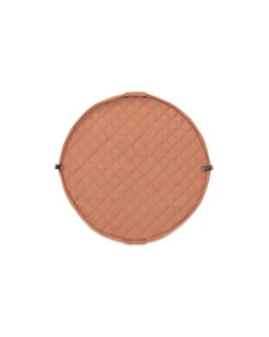 Sacco Portagiochi e Tappeto Gioco Imbottito 2 in 1 Soft Cotone Biologico - Marrone Aranciato