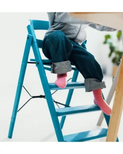 Sedia Evolutiva KLAPP + Sdraietta Neonato - Blu e Sabbia - 100% Materiali Riciclati