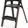 Sedia Evolutiva Steps con Baby Set Vassoio e Imbracatura - Nero e Marrone - Dai 6 Mesi