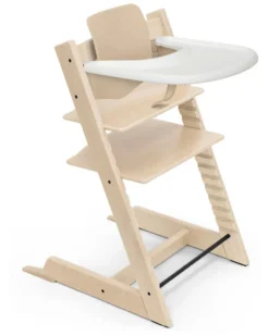 Sedia Evolutiva Tripp Trapp Naturale in Faggio + Baby Set + Vassoio Bianco - 6M+