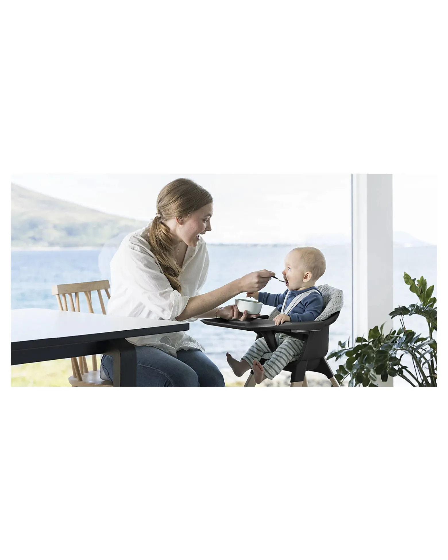 Seggiolone Clikk - Black Natural - da 6 Mesi a 3 Anni - Legno Massiccio