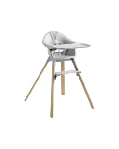Seggiolone Clikk - Cloud Grey - da 6 Mesi a 3 Anni - Legno Massiccio