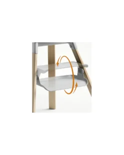 Seggiolone Clikk - Cloud Grey - da 6 Mesi a 3 Anni - Legno Massiccio