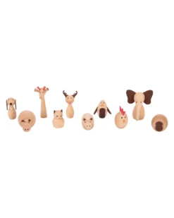 Set Amici Animali in Legno di Faggio FSC - 10 Pezzi - +3 Anni