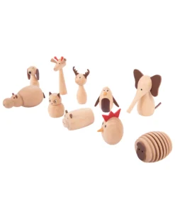 Set Amici Animali in Legno di Faggio FSC - 10 Pezzi - +3 Anni