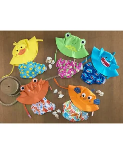 Set Baby Costumino Contenitivo + Cappellino, Squalo - UPF 50+