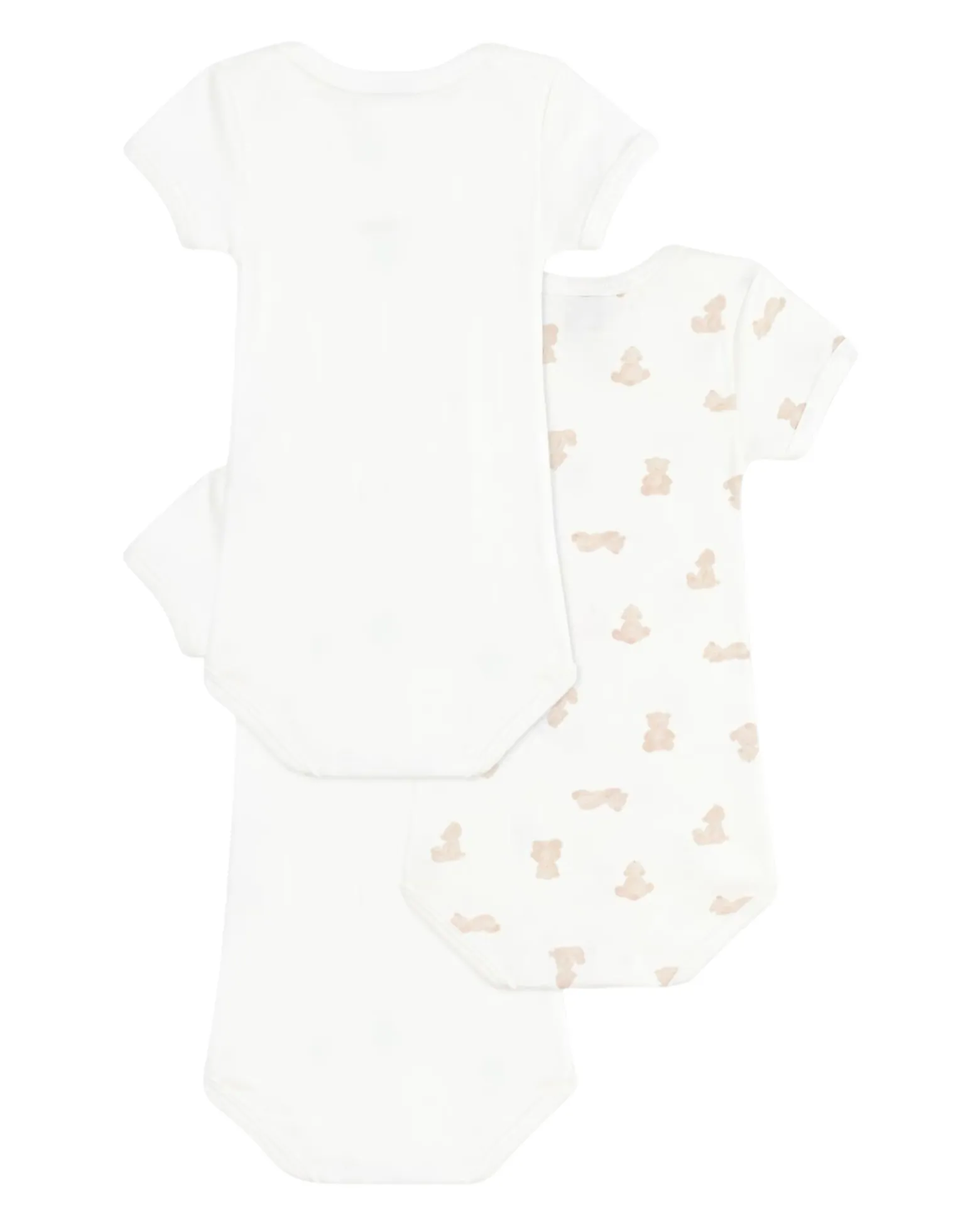 Set 3 Body a Maniche Corte - Bianco - Orsetti - 100% Cotone