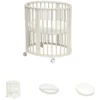 Set Completo Culla Sleepi Mini Bianca + Materassino + Lenzuolo Bianco
