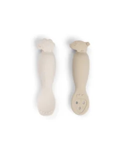 Set 2 Cucchiai da Apprendimento in Silicone - Tiny Farm - Sabbia