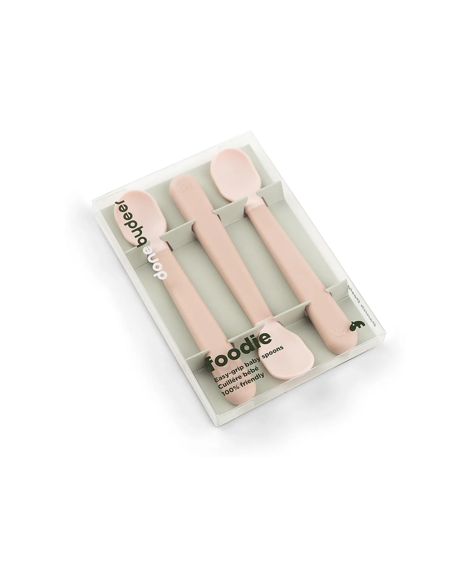 Set 3 Cucchiaini Foodie - Anti-Slip per Neonati - Cipria - 100% PP Alimentare