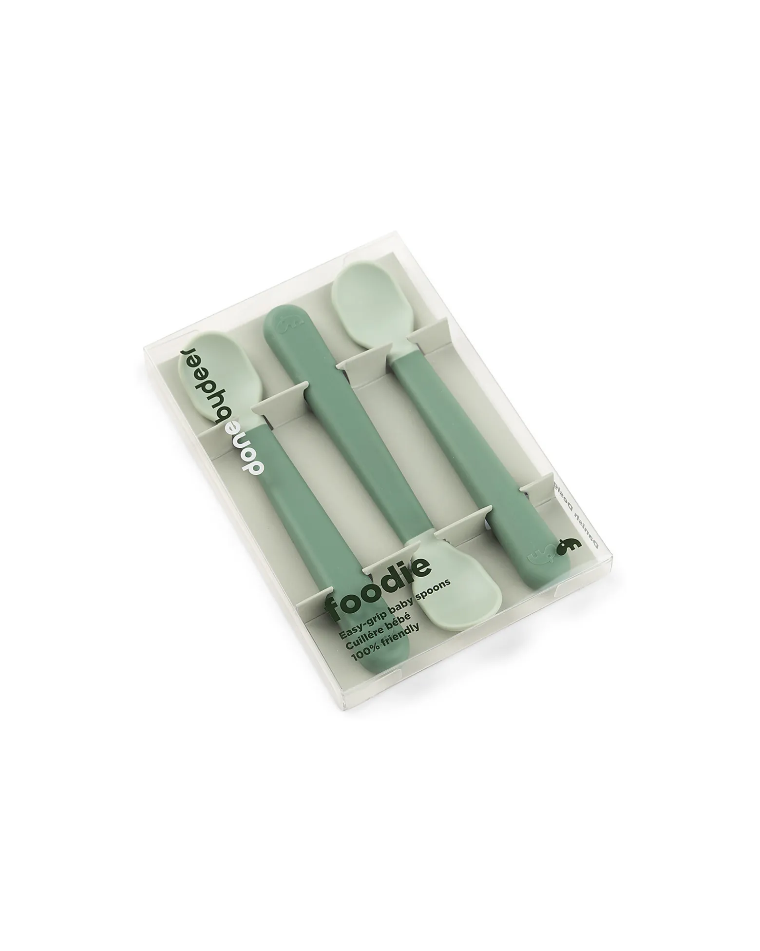 Set 3 Cucchiaini Foodie - Anti-Slip per Neonati - Verde - 100% PP Alimentare